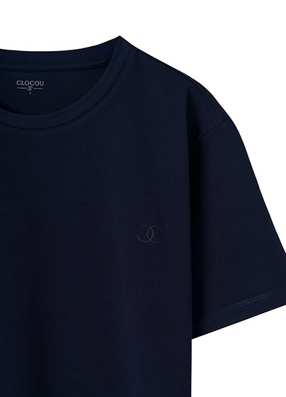 Lacivert Basic T-Shirt L